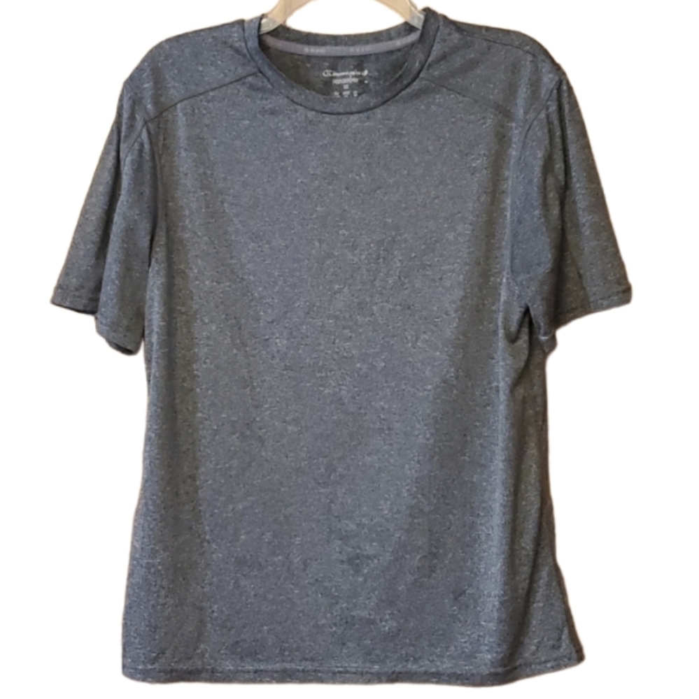 Champion Men Heathered Grey Vapor Athletic Short Sleeve Shirt Size Medium